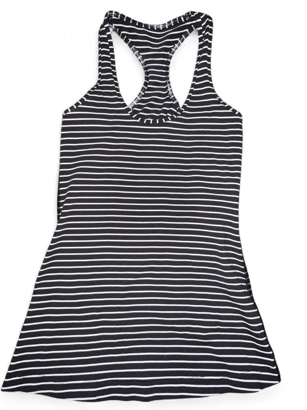 lululemon athletica Black and White Striped Racerback Tank